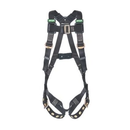 Msa Safety Workman Arc Flash Vest-Style Harness, Back Steel D-Ring, Tongue Buckle Leg Straps, Standard (Std),  10152637